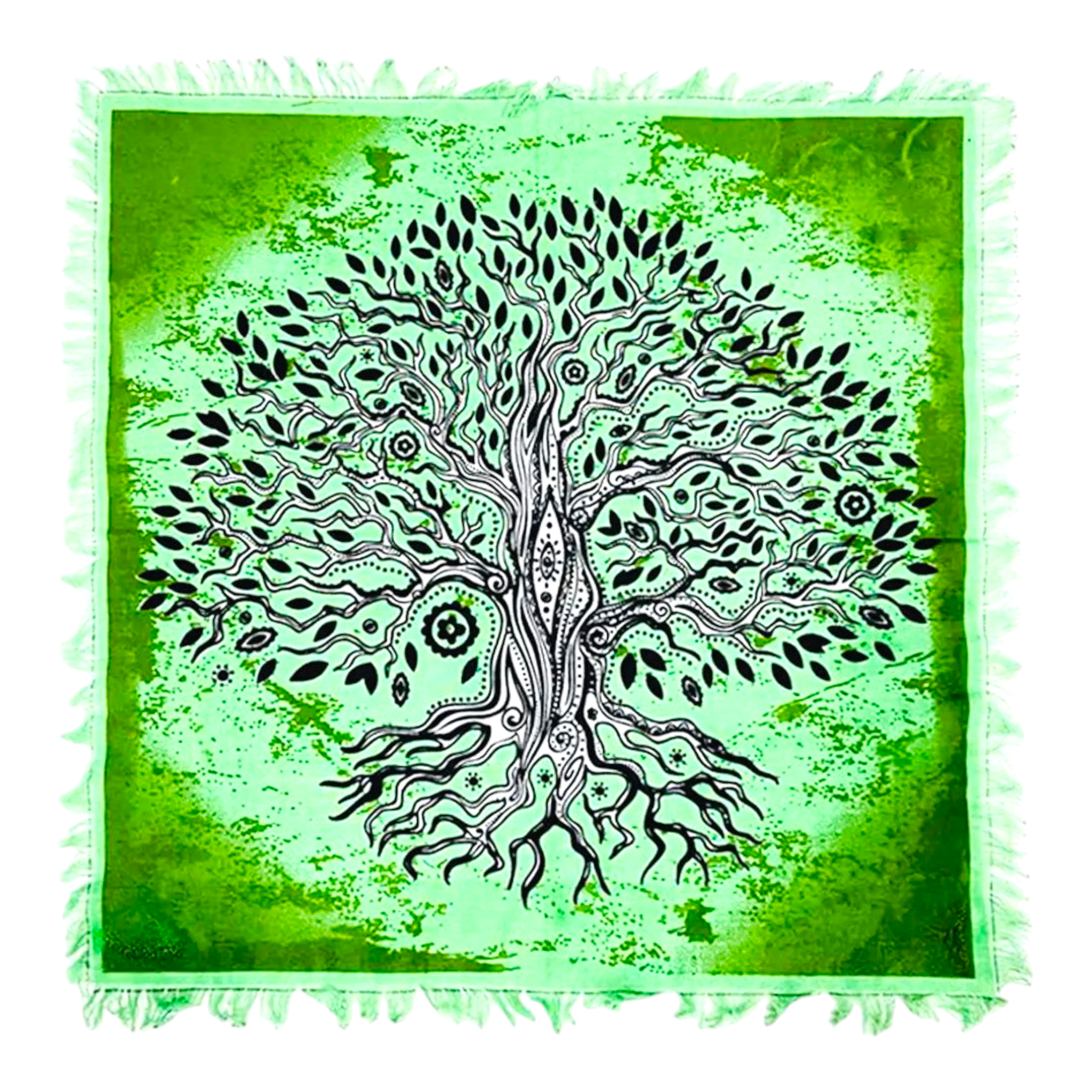 Nappe Carrée Divinations – Arbres De Vie Et Tarots – 75x75 Cm – Flanelle – Neuf
